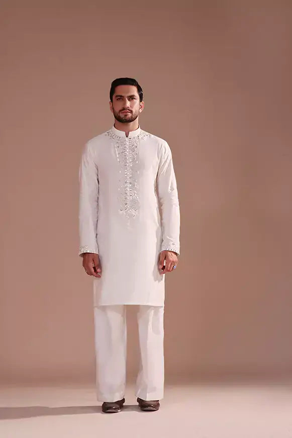 Mheer – Off White Shawl Shalwar Kameez