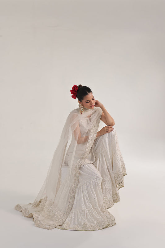 Swan – Off-white Gharara