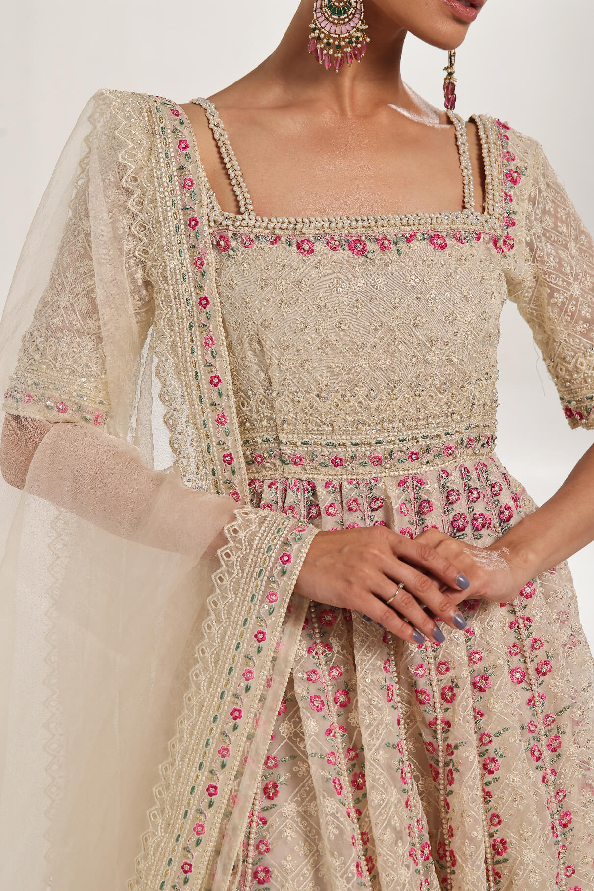 DOVE – Embroidered & embellished Kalidar